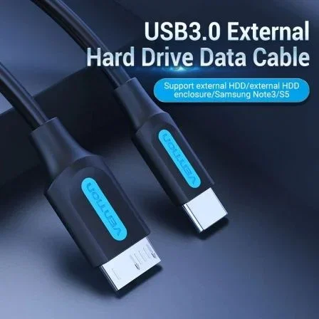 Vention Cable USB 3.0 CQABF Macho a Micro-B Macho 5Gbps 1m Negro